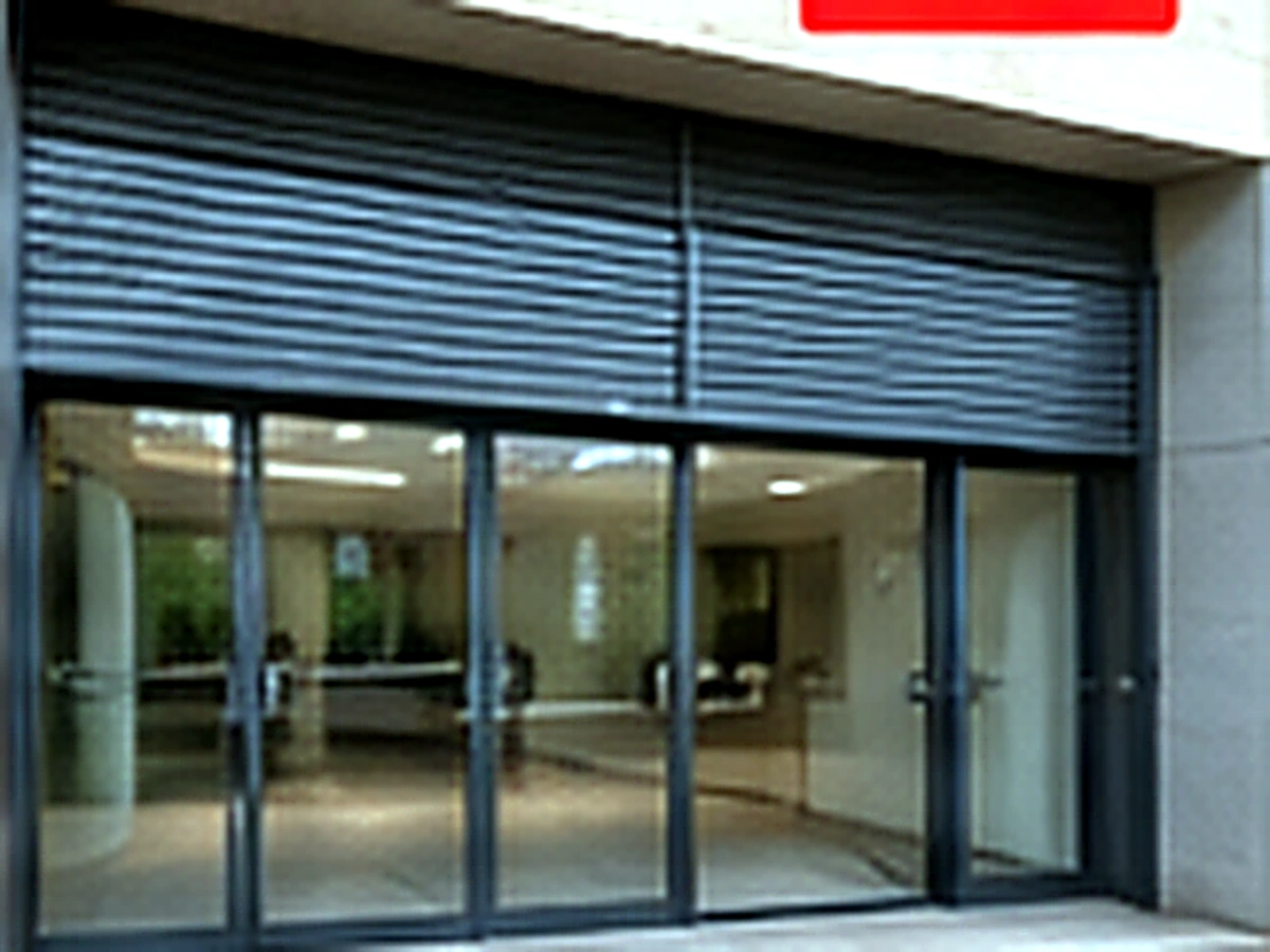 New aluminium retail shopfront with automated roller shutter