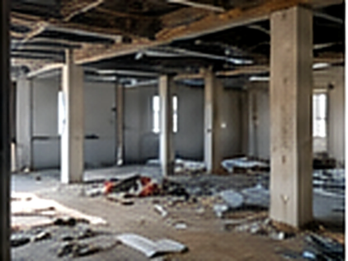 Commercial office and warehouse space before whiteboxing and make-good works